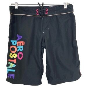 Aeropostale Black Colorful Logo Board Shorts Mens Size Medium